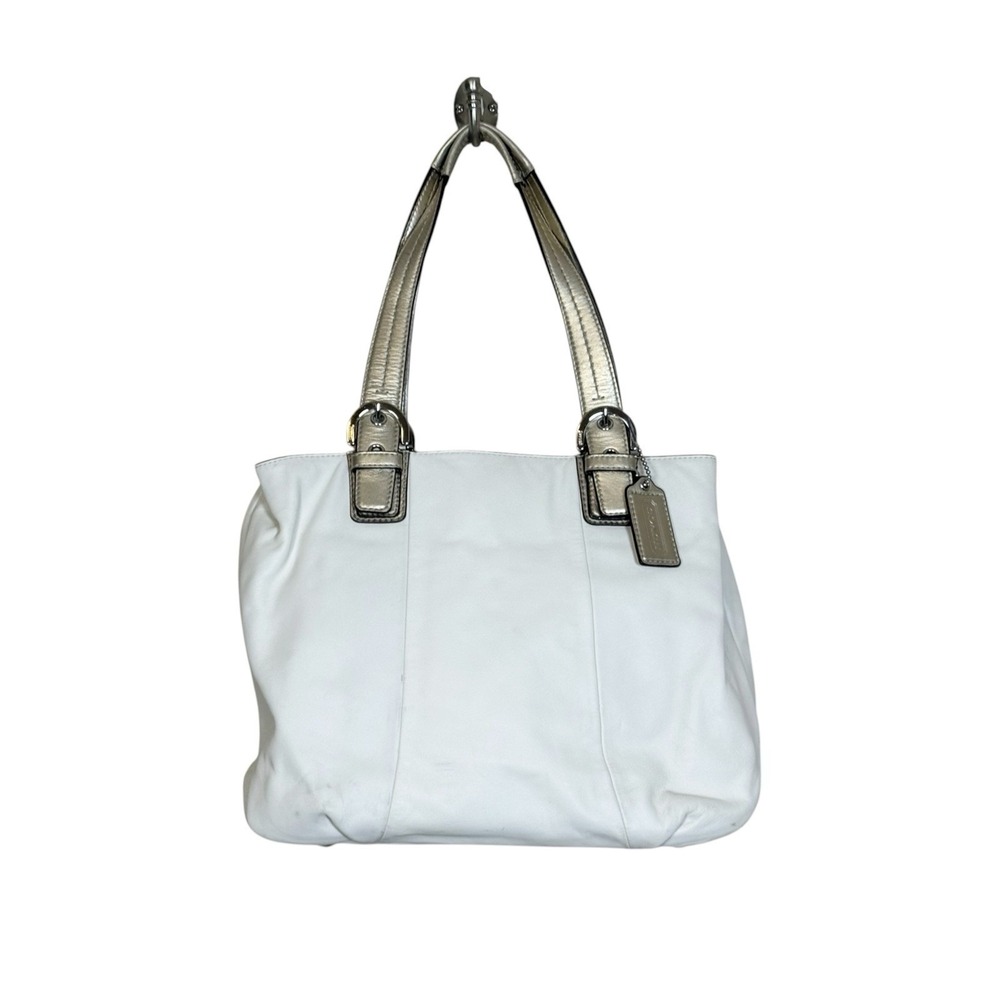 Coach Soho North South Ivory With Gold Leather Tote  F17216 Quiet Luxury Neutral